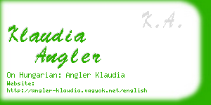 klaudia angler business card